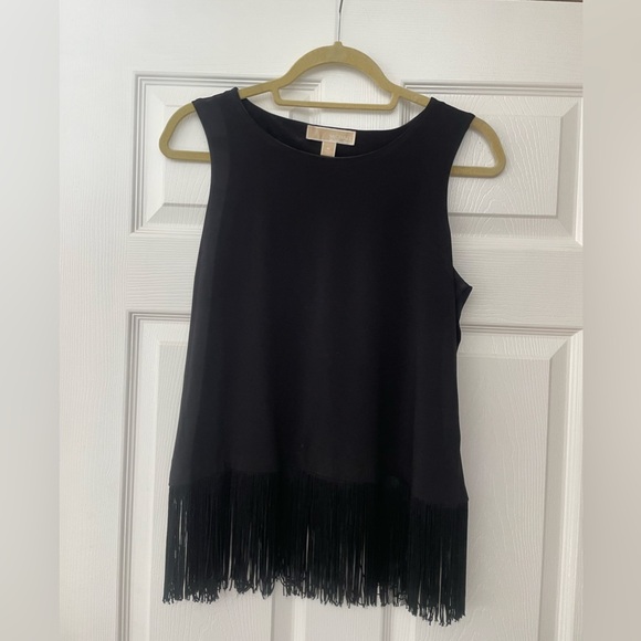 Michael Kors Black fringe Top - Picture 2 of 6